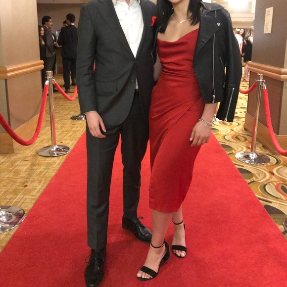 Red Slip Dress, Size S - Picture 2 of 4